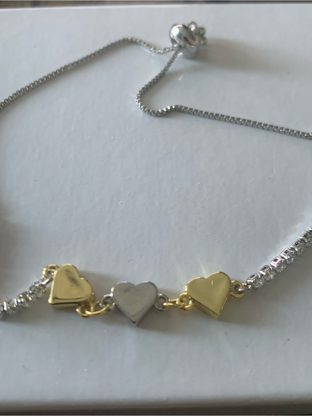 Two-Tone Heart Bracelet